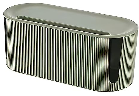 Kabelbox mit Deckel Kabel Organizer Box – Steckdosenleiste sicher verstauen & Kabel verstecken – Kindersichere Kabelmanagement Box aus ABS für Wohnzimmer & Schreibtisch (Grün)