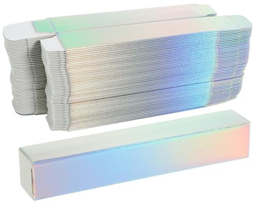 FIXOSHEE 50Pcs Lipstick Boxes Paper Lip Gloss Packaging Cases with Aluminum Foil, 20X120Mm DIY Cosmetic Lipstick Holder for Makeup Storage