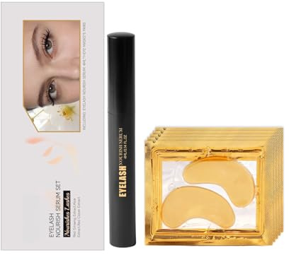 Juego Ligero De Suero For Pestañas Y Mascarilla For Ojos - Cuidado Nutritivo E Hidratante For Saludables, Suaviza Hidrata El Área Los Fácil Aplicación