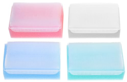 Operitacx 4pcs Sensory Brush Double-Sided Small Soft Sponge and Infants with Coarse and Fine Sides Reusable Bath and Shower Scrubber for Skin and Cradle Cap Personal Care