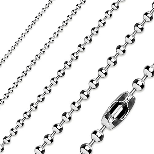 Tapsi´s Coolbodyart® Kugel Hals Kette Edelstahl Silber Länge 545mm; Breite 4mm
