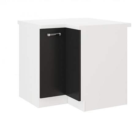 Küchen Eckunterschrank 89x89 cm für das Modell „Omega 240 Schwarz + Weiss“