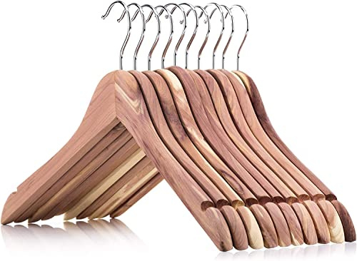 Hangerworld 10 Zedernholz Kleiderbügel 44cm Natürlicher Mottenschutz im Kleiderschrank