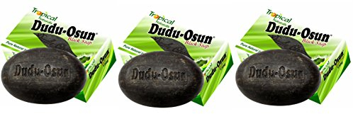 Savon noir africain naturel tropical Dudu Osun 150 g, lot de 3, l'emballage peut varier