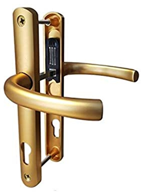 Yale Superior Door Handle, Standard Security, for PVCu Doors, Works with cylinders and mortice sashlocks, Visi Packed, Gold Finish, 92 mm/215 mm