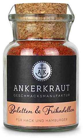 Ankerkraut Buletten & Fleischpflanzerl, Gewürzmischung für Buletten und Frikadellen, 100g im Korkenglas