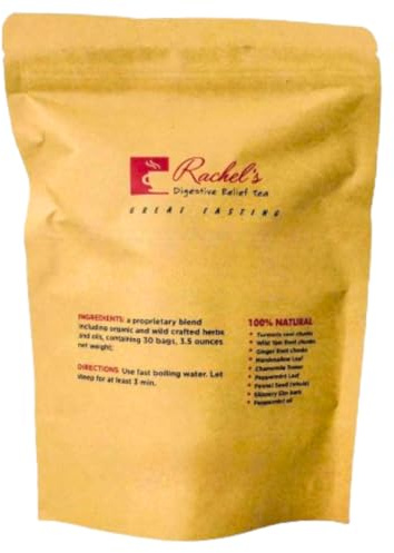Rachel's Tea: Turmeric, Wild Yam, Ginger, Marshmallow, Chamomile, Peppermint, Fennel, Slippery Elm: 30 bags, 60 cups