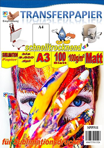 GIC A3 Sublimationspapier: Transferpapier für Textilien und Feststoffe - 100 Blatt Packung - Optimal auf die Marke GIC abgestimmt