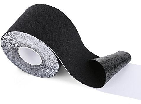 Noir Bande Kinésiologie Extra Fort - Bande Adhésive de Soutien Intense Genou, Dos, Épaules et Récupération Lésion