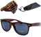 Netrox - Sonnenbrille für Herren & Damen in Holzoptik mit Brillenetui - Unisex Sonnen Brille eckig verspiegelt - Retro Holz Sonnebrillen mit CE UV400-Schutz - Für Freizeit & Outdoor