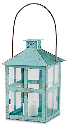 Kate Aspen Farol rústico Grande Envejecido Azul Vintage, 7.5 Pulgadas