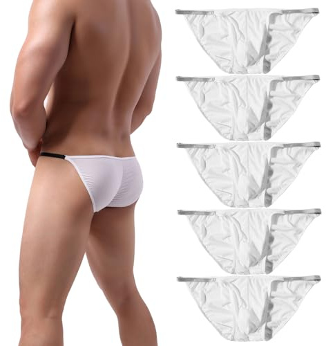 Summer Code Slip Homme Uni Premium Ultra Doux et Confortable - Lot de 5 - Blanc - S