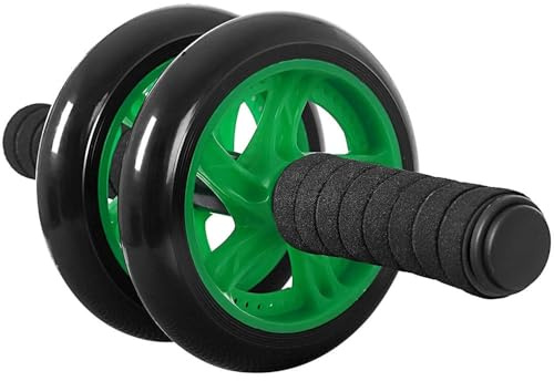 Decopatent AB Roller Grün - Trainingsrad für Bauchmuskulatur - Bauchtrainer/Bauchrad/Bauchrolle/Bauchtrainerrad - Luxusausführung mit Matte, Schaumstoffgriffen und stabilem Bauch Wheel