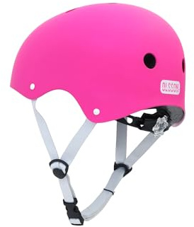 OLSSON Casco Infantil Hero Talla S-L (50-54cm) Ajustable - Homologado - Resistente a Impactos 360 - Forro Interior Desmontable - Ventilación - Apto para patinetes Patines Bicicletas (Rosa, M/L)