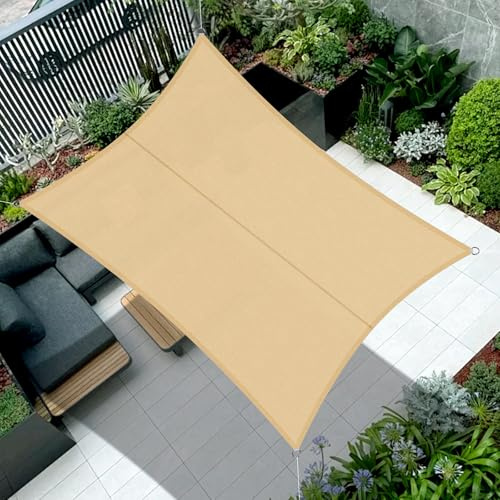 Cool Area Sun Shade Sail 2.5x4m Rectangle Water Resistant, suitable for gardens, terraces and other outdoor, Sand