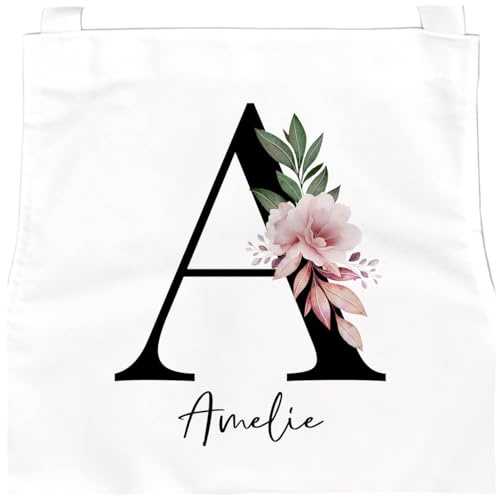SpecialMe personalisierte Kinderschürze mit Namen und Anfangsbuchstabe Monogramm Kochschürze/Backschürze Mädchen