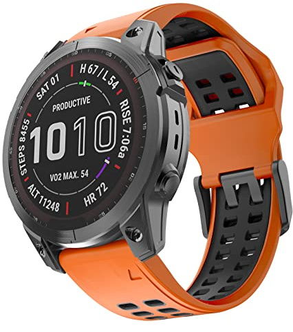 ISABAKE Klockarmband för Garmin Fenix 7/Fenix 6 Pro, Fenix 5/5 Plus, Forerunner 935/945, Quatix 5, 22mm QuickFit Silikon Ersättningsarmband