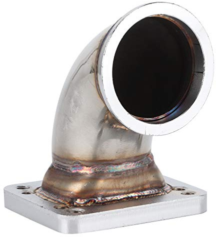 T4 Turbo Flange Brida Adaptadora de Codo de 90 Grados Accesorio para Vehículo con Brida Adaptadora de Banda en V T3 T4 Turbo Escape Automóvil 64mm/2.5in Reemplazo