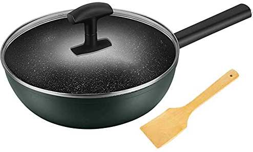 ksamwjf Wok-Pfanne Antihaft-Wok, Antihaft-Wok-Haushalts-Antihaft-Wok-Pfanne Kochgeschirr Gas-Induktionsherd Allgemein, Aluminiumlegierung, Wok-Pfanne in 4 Größen (Size : 28cm)