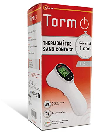 TORM - Thermomètre sans contact flash à technologie infrarouge - Prise de température à distance - Premium
