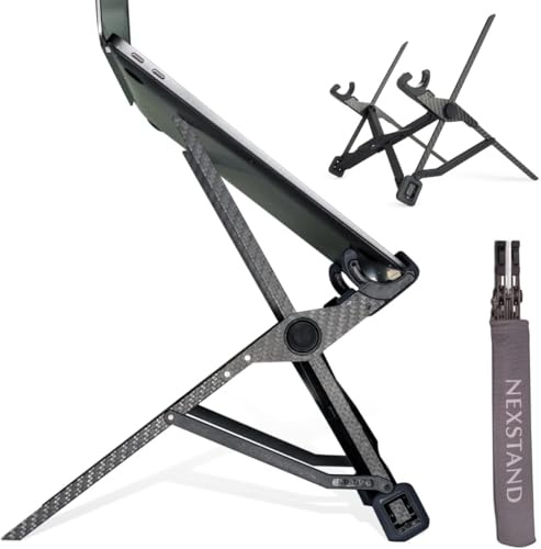 NEXSTAND K1 Laptop-Ständer, Kohlefaser, faltbar, tragbar, Desktop-Laptop-Halter, 7 Stufen, höhenverstellbar, ergonomisch, Laptop-Erhöhung für Schreibtisch, MacBook, Notebook