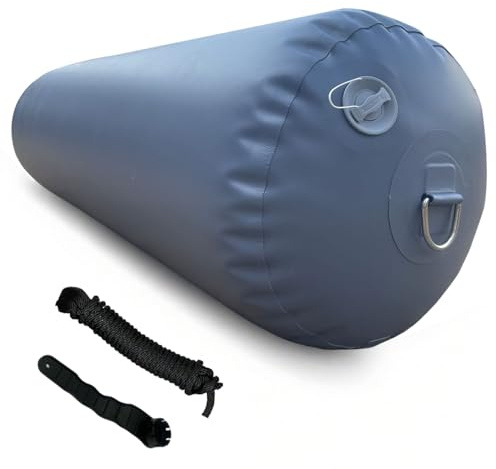 DSCRAFT Heavy-Duty Inflatable PVC Boat Fenders Stationary Dock Yacht Sailboats Dark Grey (18x30)