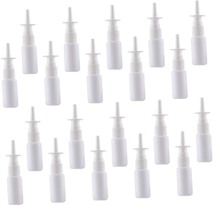 FRCOLOR 20 Botellas de Spray Pequeñas para Viaje de 10ml, Botella Nasal White Ligera de Pe para Pulverización en Hoteles y Citas