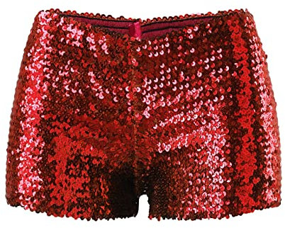 Duohropke Shorts Damen Sommer Elegant Glitzer Hosen Sexy Bodycon Mini Shorts mit Pailletten Vintage High Waist Kurze Shorts für Club Party Fest Tanzen