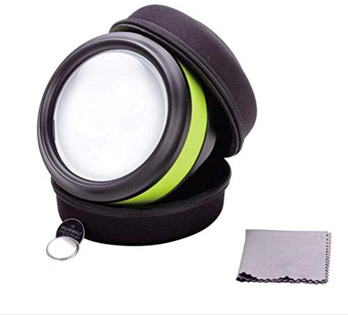 5X 90mm Desktop Oversized Dome Magnifier,Magnifying Glass with Dimmable Light for Map Document Reading,Inspection,Exploring,Hobbies,Black a/A Gift of Love