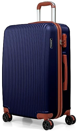 CALDARIUS Hardshell Luggage | Durable Suitcases | Lightweight & Secure with Combination Lock | Smooth 4 Dual Spinner Wheels | Ideal Travel Bag & Luggage Sets (Blue, Medium 24)