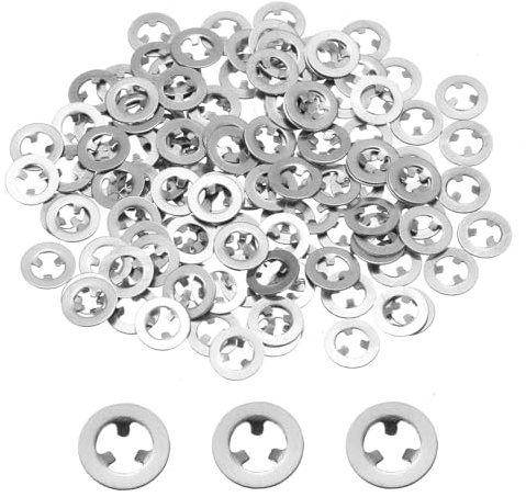 QUARKZMAN 120 Piezas de Arandelas de Bloqueo de Estrella de Dientes Internos M2, Clips de Retención de Empuje, Arandelas de Bloqueo de Velocidad Rápida, Acero Inoxidable 304
