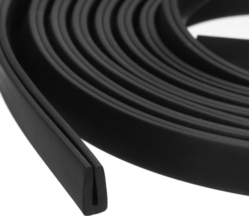 QUARKZMAN 2 Stück U-Kanal-Kantenschutz, 11,5 ft Länge Gummischutzleiste Kantenschutz Flachtyp Passend für 0,5-1 mm Kante, (5/32 B x 5/16 H) Schwarz