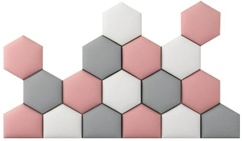 Wzmazingly 3D Anti-Kollision Soft Cushion Tapete, Hexagon Wandpaneel Gepolstert, Schälen Und Kleben Gepolstertes Kopfteil Für Kinderzimmer Wandpolsterung