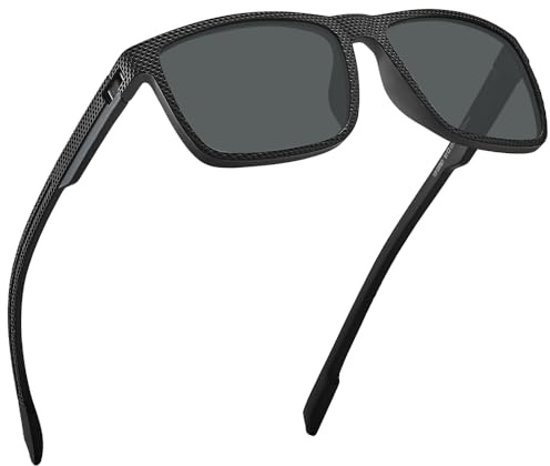 CARFIA Herren Polarisierte Sonnenbrille mit Leichtem Rechteckigen Rahmen UV400 Schutz Laufen Fischen Golf Minimalistischer Stil CF22027