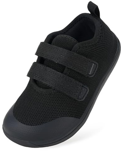IceUnicorn Barfuss Hausschuhe Kinder Junge Mädchen Barfußschuhe Berite Schuhe Minimalistische Sneaker(Carbon Schwarz, 29EU Weit)