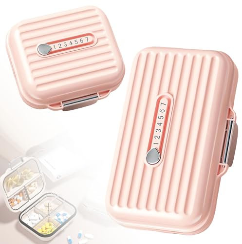 Ptyism 2 Pièces Pilulier portable voyage(Grand et Petit-Pink) boite medicaments voyage丨travel pill organizer,valise medicaments voyage Pour le voyage et l'usage quotidien, etc.