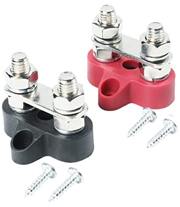 Flaconi Autobatterieklemmen,Batterieklemmen,Sammelschiene 12v,M8 Dual Batterieklemmenblöcke Batterie Sammelschiene Stromverteiler,für die Positive und Negative BatterieVerkabelung von Pkw und Lkw