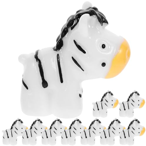 ORFOFE 10stücke Teiliges Mini-Zebra-dekor Aus Langlebigem Material Einzigartig Und Niedlich Für Sukkulenten DIY Dekorationsmaterial Schwarz-weiß Fürs Wohn Gartendekor