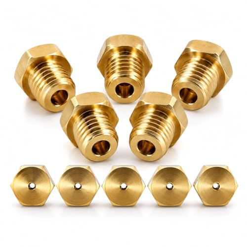 Xiciki 5Pcs Gicleur Gaz Butane Universels, 0.5/0.7/0.87/1.02 Injecteur Gaziniere Gaz Bouteille Kit de Conversion Gicleur Gaz Bouteille, pour Brûleur Cuisinière au Propane et Gaz de Ville