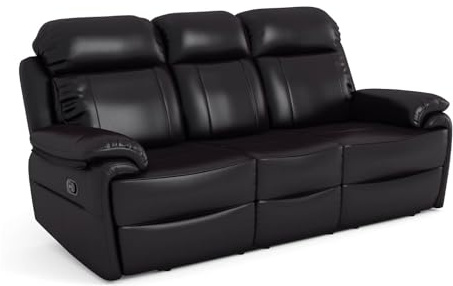 Bostonsofa Orlando Leder Relax Sofa mit Liegefunktion - ergonomisch - bequem - Zero Wall - Komfortables Möbel für das Wohnzimmer mit Relaxfunktion und Fußstütze (‎98x200x104 cm)