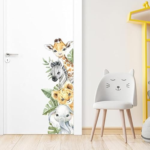 Little Deco Türaufkleber Kinderzimmer,Türaufkleber Katze, Aufkleber, Cartoon-Aufkleber, Katze, bemalte Tiere, Cartoon-Motiv, Schlafzimmer, Wandsticker, für Kinder, Raumdekoration, Home Decoration