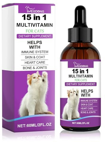 Gocce di vitamine per gatti, Nutrienti per gatti, Supporto per il metabolismo e il sistema immunitario, Alleviare il malumore del gatto