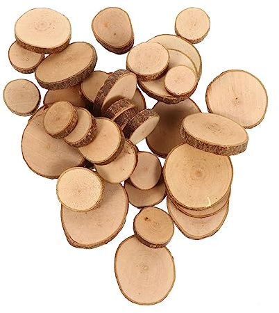 jojofuny Holzscheiben Holzchips Diy Hochzeitsdekoration Holzkreise Natur Kiefernholz Rinde Poliert Handwerk Dekore Fotorequisiten Hintergrunddekoration Untersetzer Bastelarbeiten