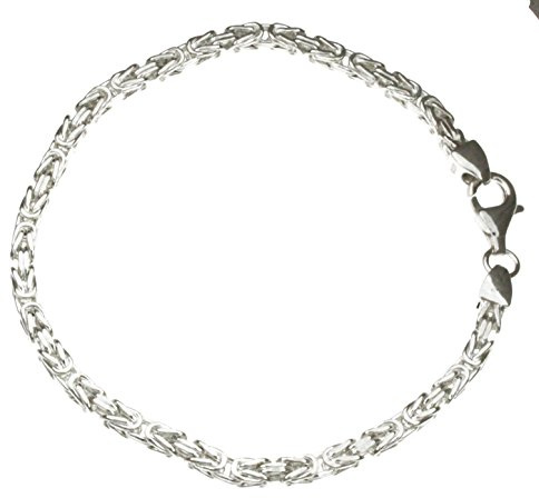 Königsarmband 925 Silber 3 mm 23 cm Silberarmband Armband Königskette Damen Herren original italienische Byzantiner Kette Schmuck ab Fabrik tendenze Italy D-BZ3-23