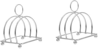 KOCKSHION 2pezzi Supporto Per Toast e Pane Acciaio Inossidabile Multiuso Porta Fette Di Pane e Toast Per Cucina Organizzatore Da Tavolo Design Elegante e Salvaspazio