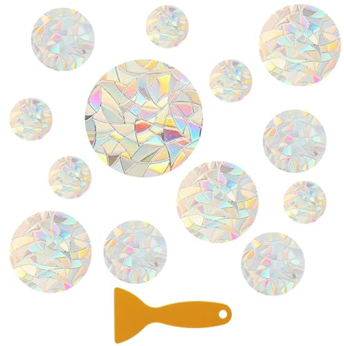 39 decalcomanie prismiche per finestre in PVC anti-collisione, adesivi per protezione uccelli arcobaleno, pellicola circolare per parasole, decorazione per fermare uccelli, finestre della porta
