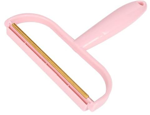 Plástico Quitapelusas Rosa Manual para Ropa y Alfombras | Ligero y Portátil, Mango Antideslizante, Quita Pelusa y Bolas de Pelo, para Dueños de Mascotas