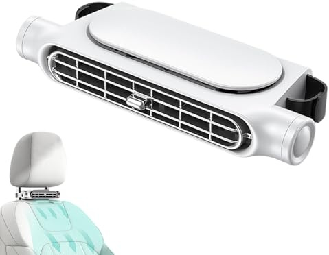 Ventilador USB para coche, ventilador de coche portátil | Ventilador de coche alimentado por USB con doble turbina, ventilador de reposacabezas de coche | Potentes ventiladores de asiento de coche