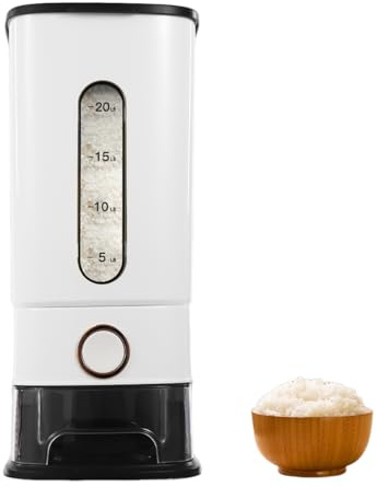 SOPERIT Rice Dispenser Container 12KG Cereal Dispenser with Lid,Measuring Cup Sealed Moisture Proof Rice Bucket Rice Storage Container Box