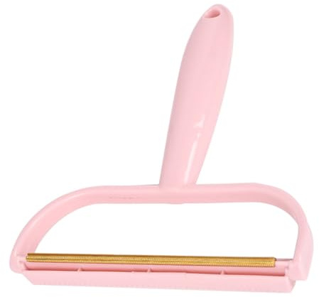 SMASOLO Afeitadora de Telas Portátil de Doble Cara para Ropa y Alfombras, Diseño Cómodo y Material Plástico Rosa, Adecuado para Eliminar Pelusas y Pelos de Mascotas
